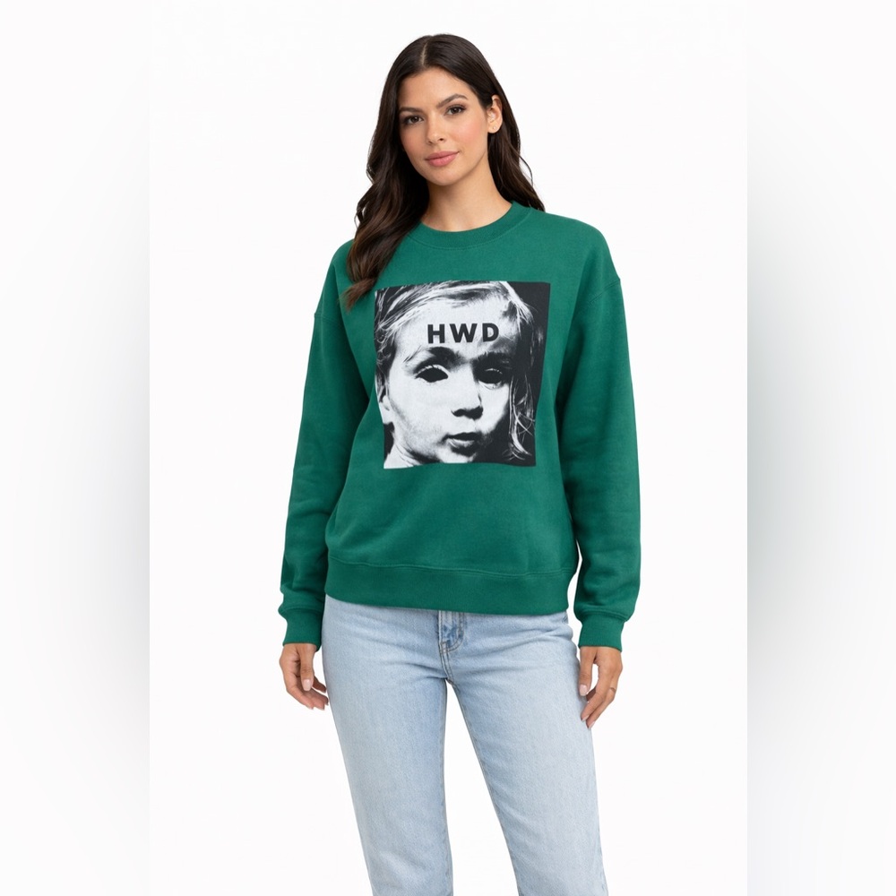 New! HALFWAY DEAD Green HWD Sweatshirt Crew Neck Pullover‎ Size Medium